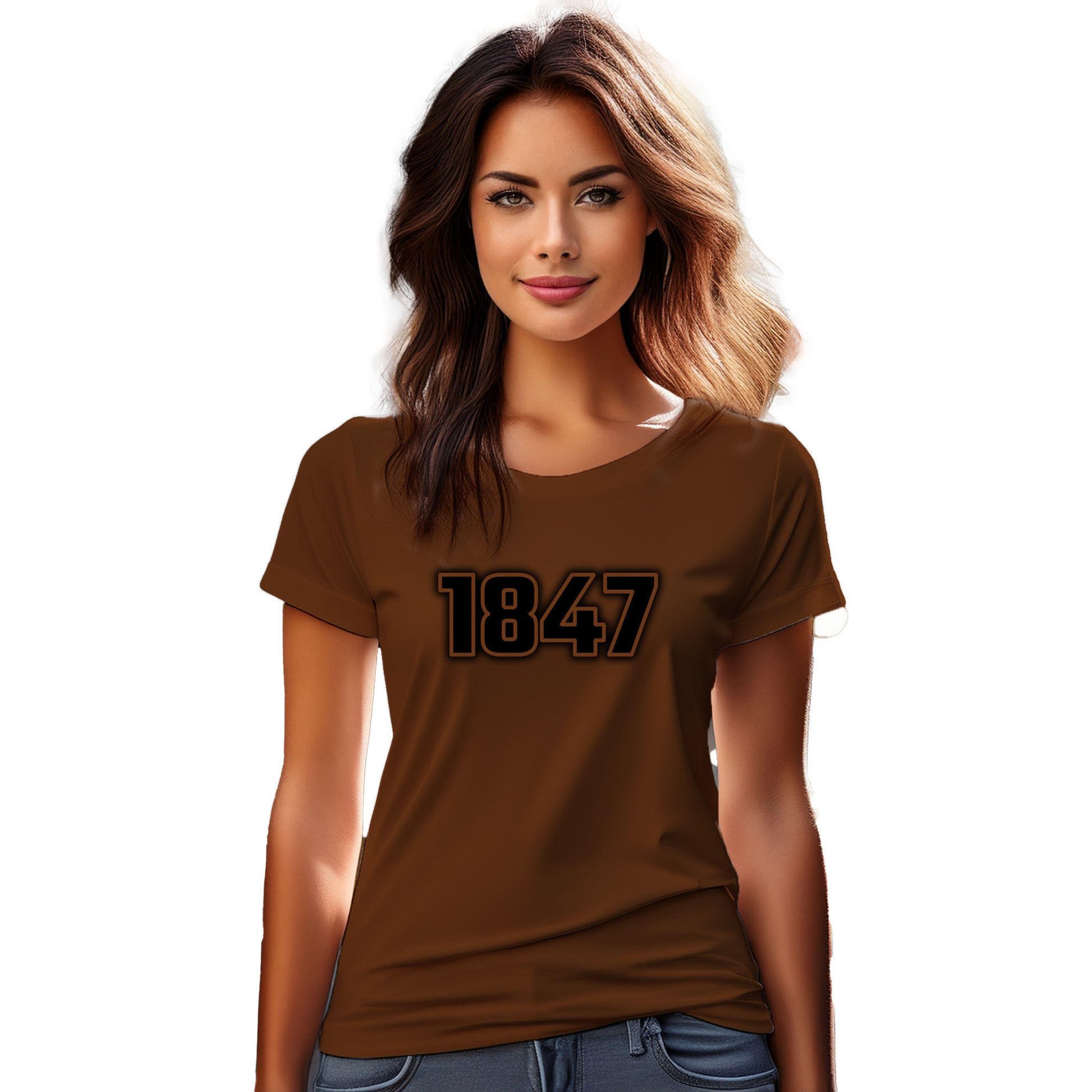 1847 Year Women T-Shirt (Brown)