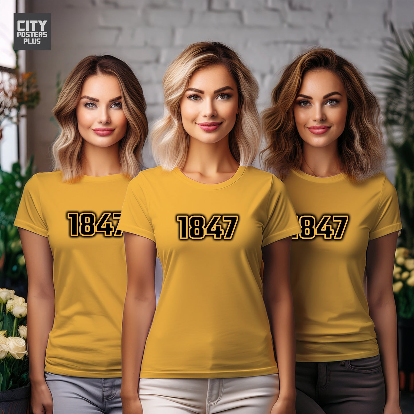 1847 Year Women T-Shirt (Golden Yellow)
