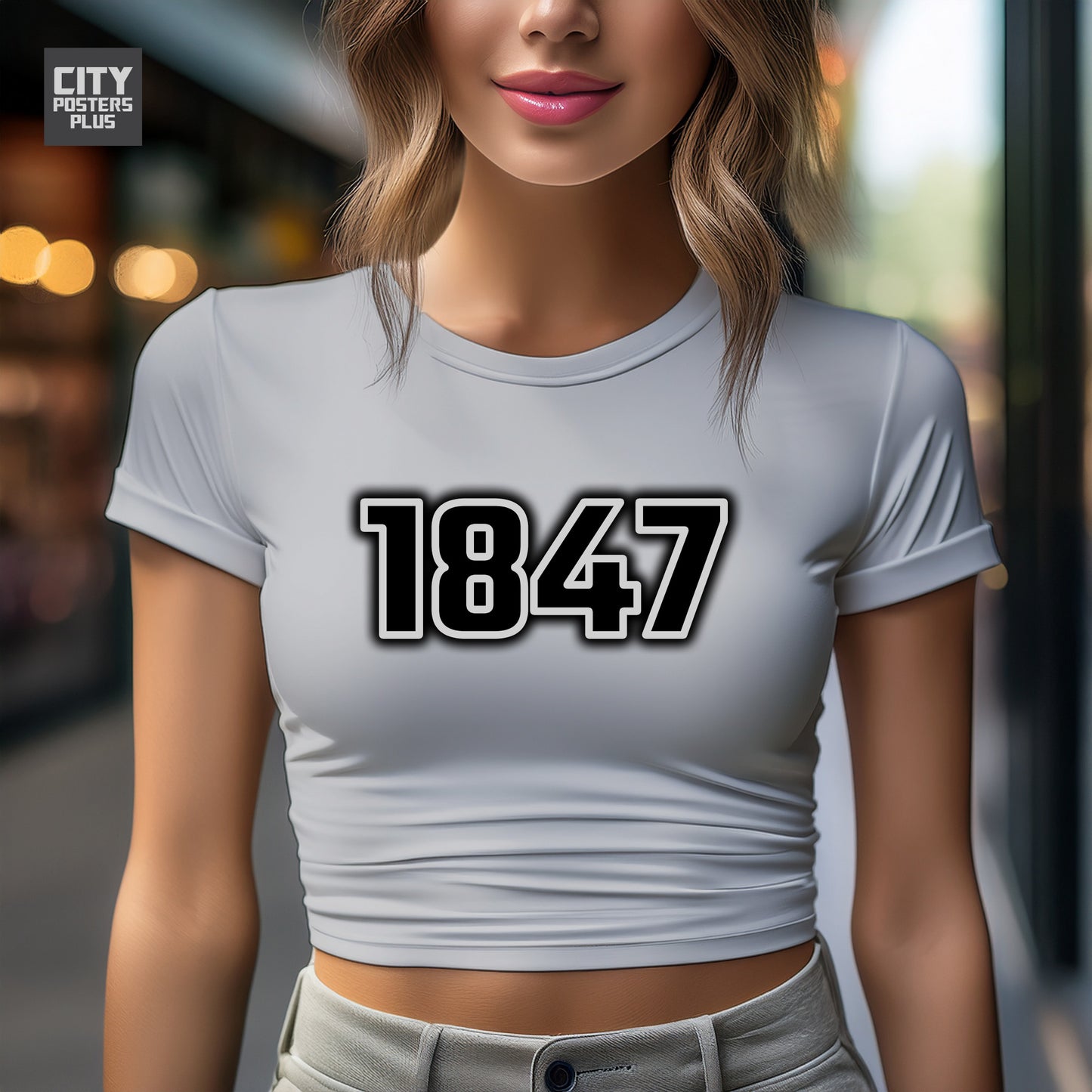 1847 Year Women Crop Top (Melange Grey)