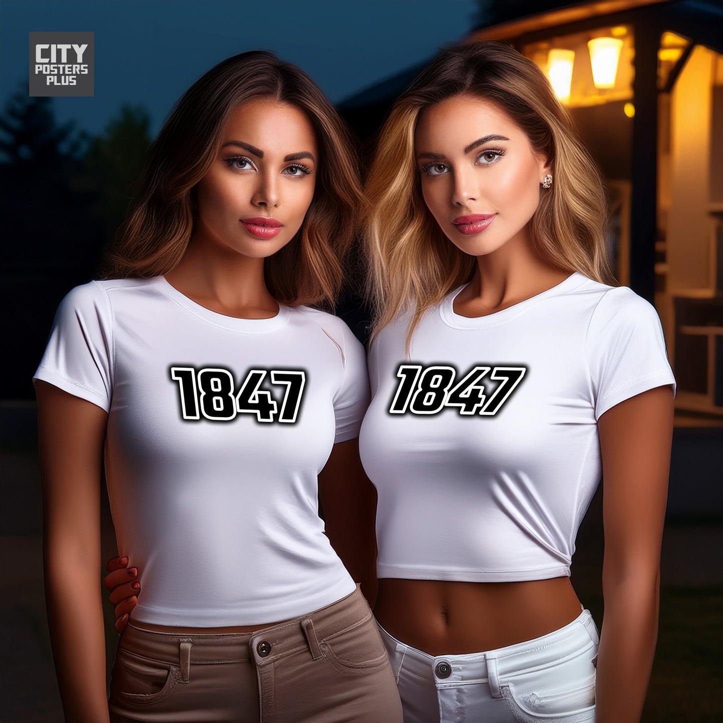 1847 Year Women Crop Top (White)