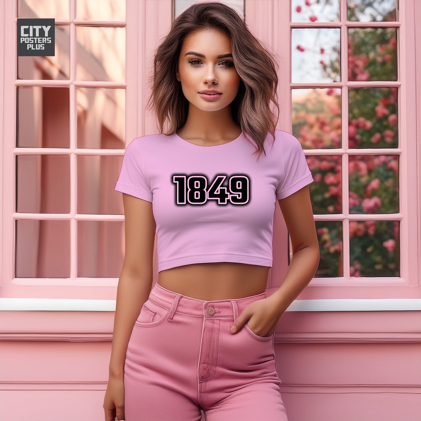 1849 Year Women Crop Top (Light Pink)