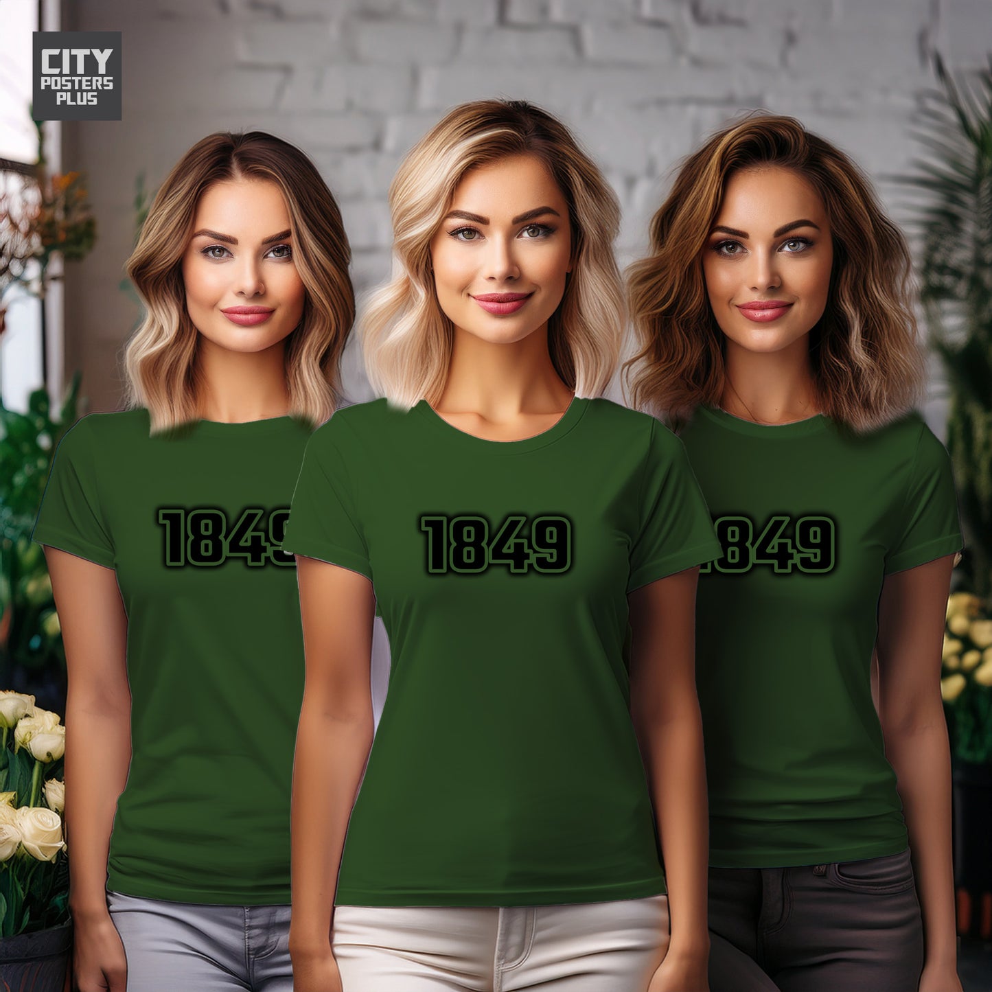 1849 Year Women T-Shirt (Olive Green)