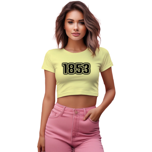 1853 Year Women Crop Top (Butter Yellow)
