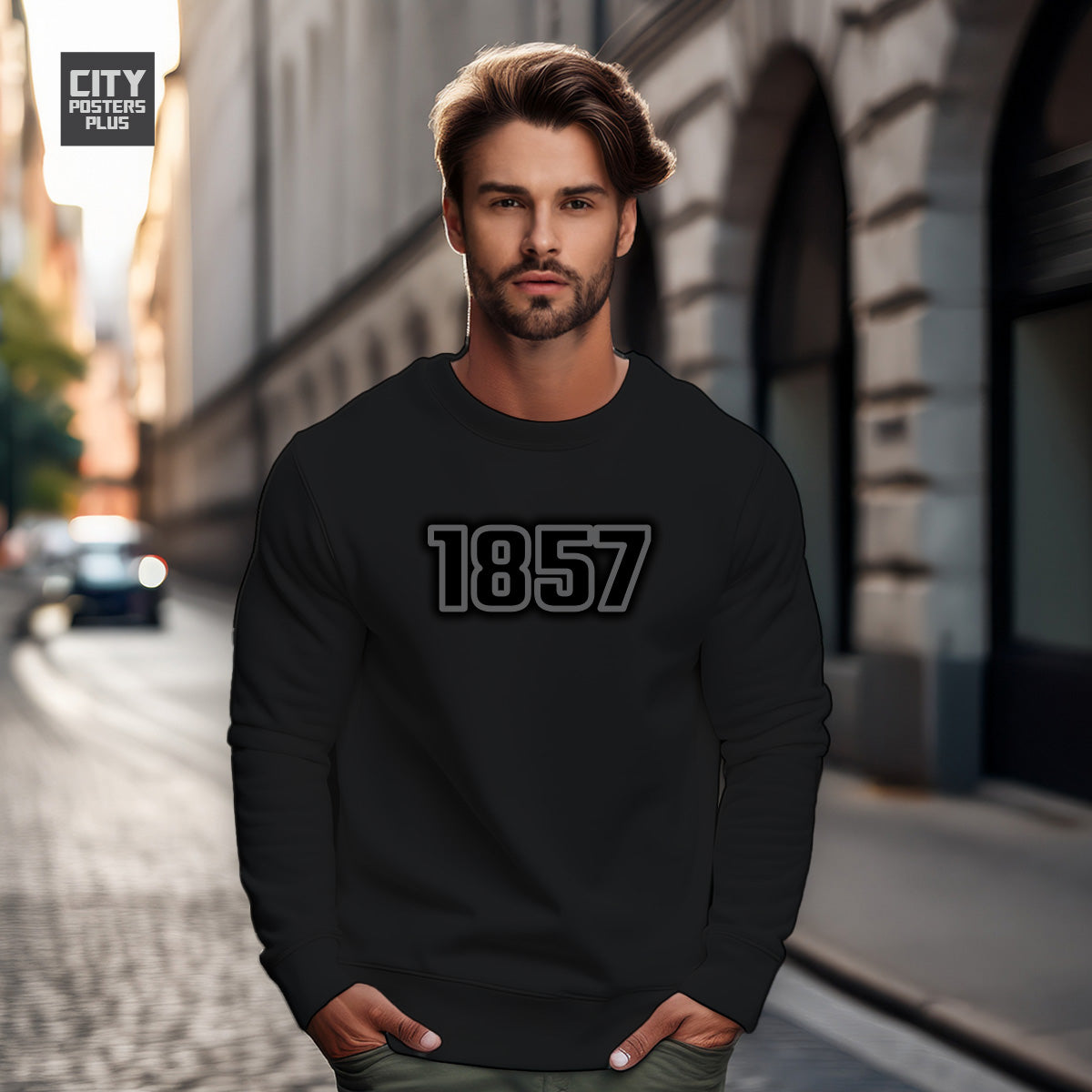 1857 Year Men Unisex Sweatshirt (Black)
