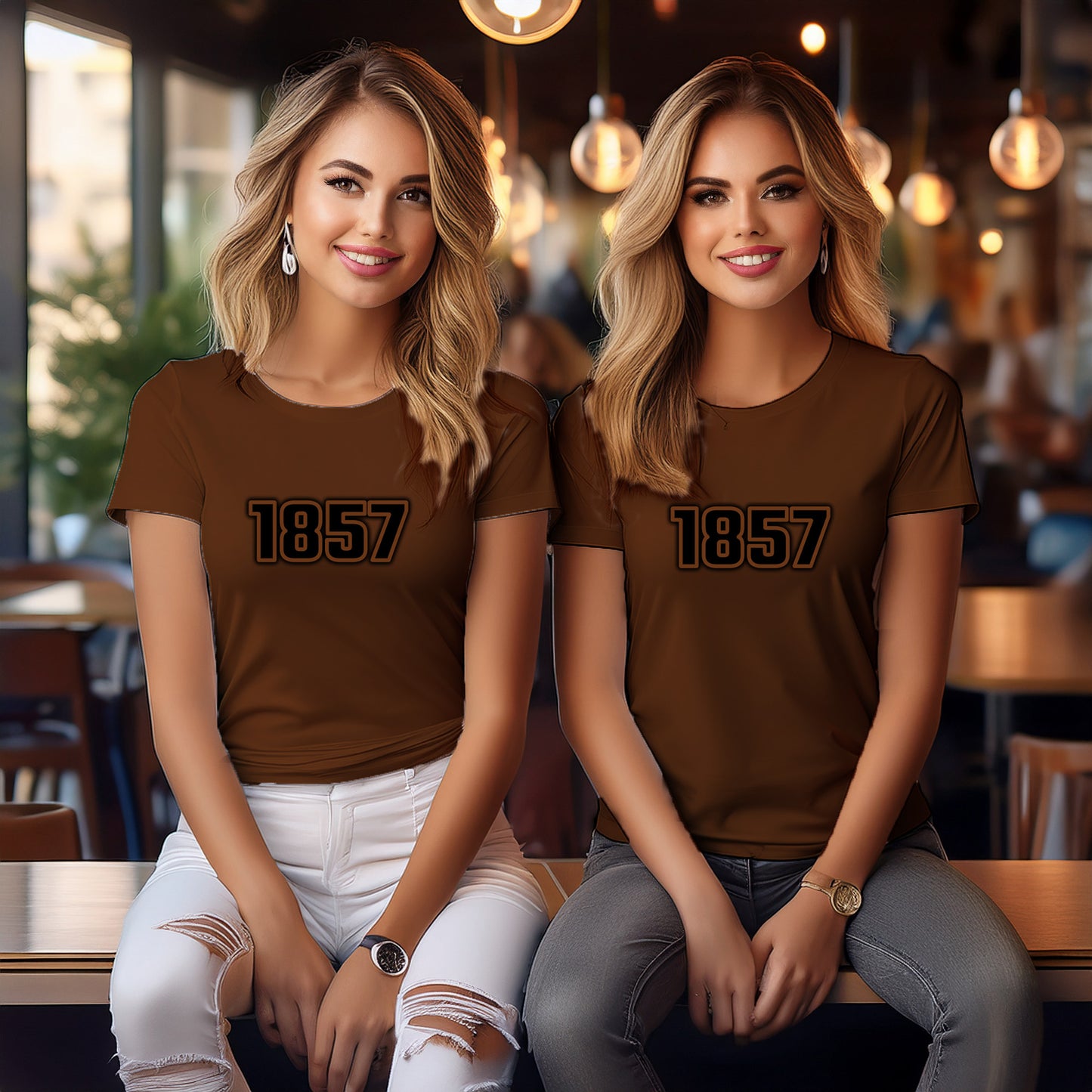 1857 Year Women T-Shirt (Brown)
