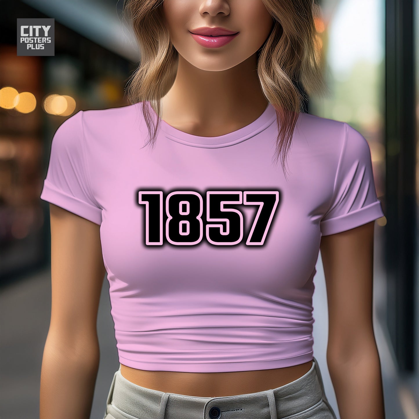1857 Year Women Crop Top (Light Pink)