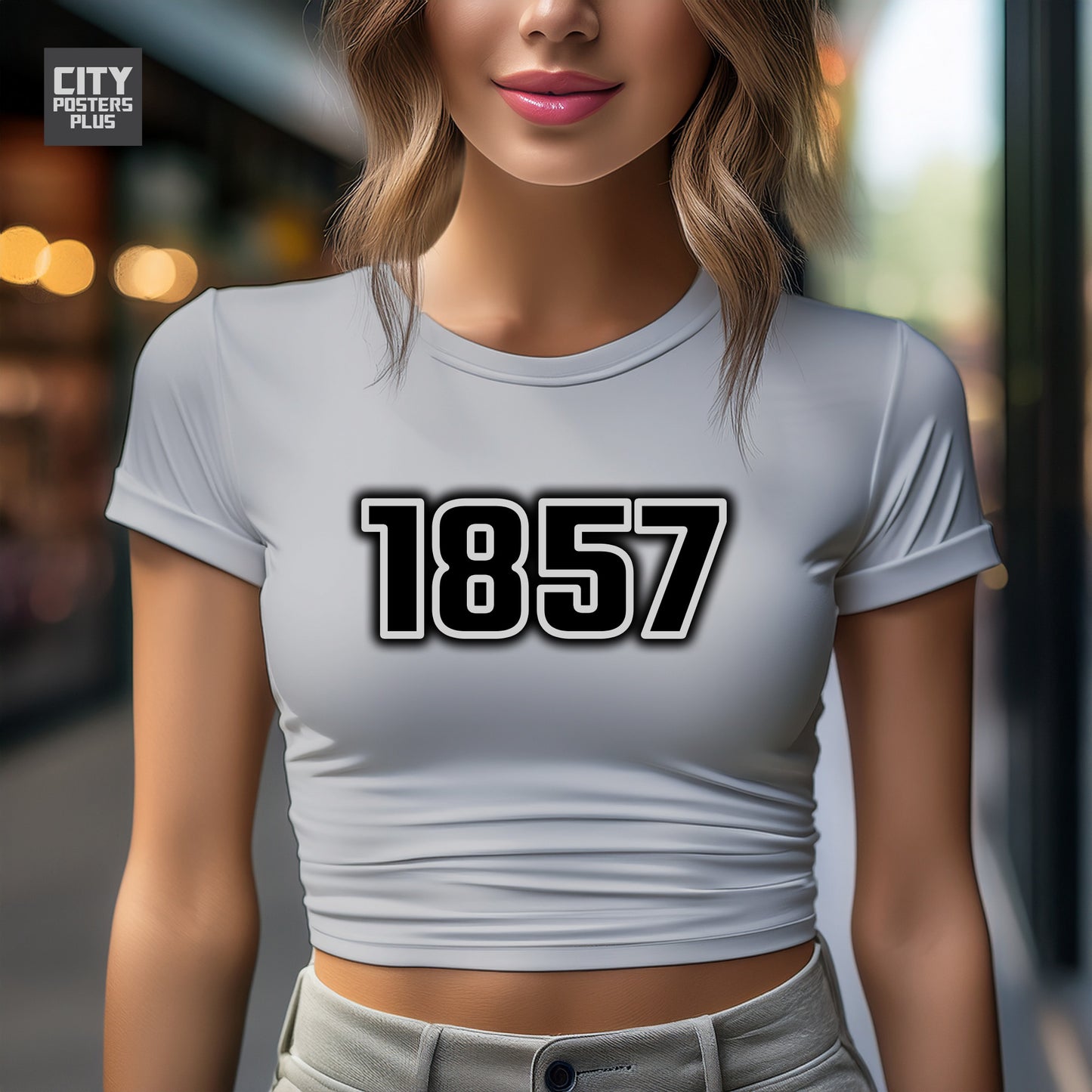1857 Year Women Crop Top (Melange Grey)
