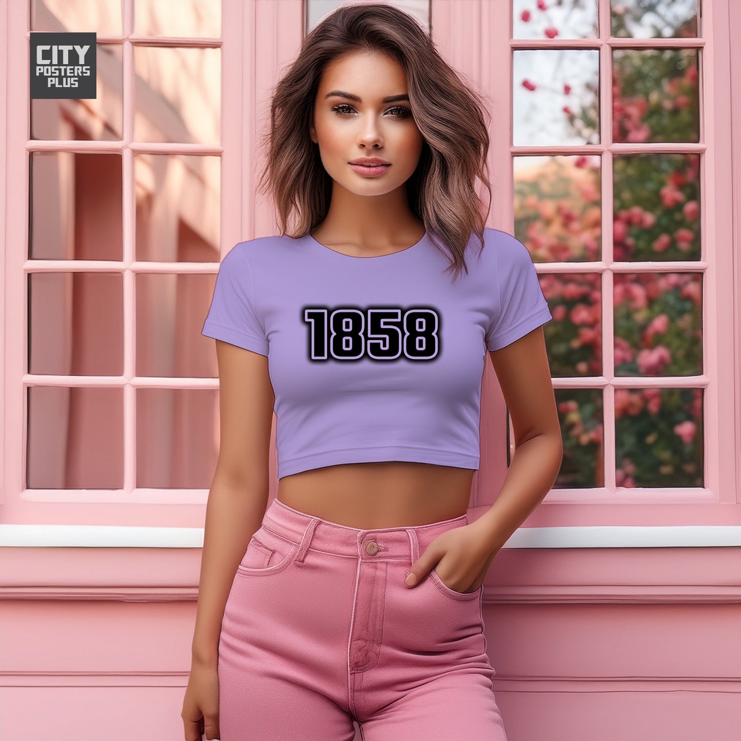 1858 Year Women Crop Top (Iris Lavender)