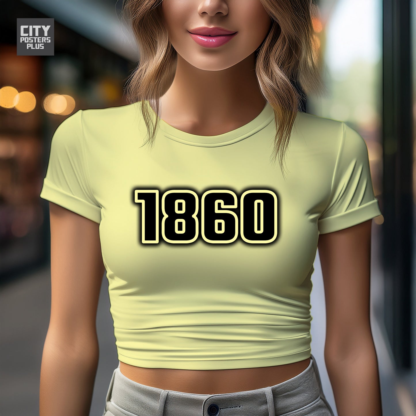 1860 Year Women Crop Top (Butter Yellow)