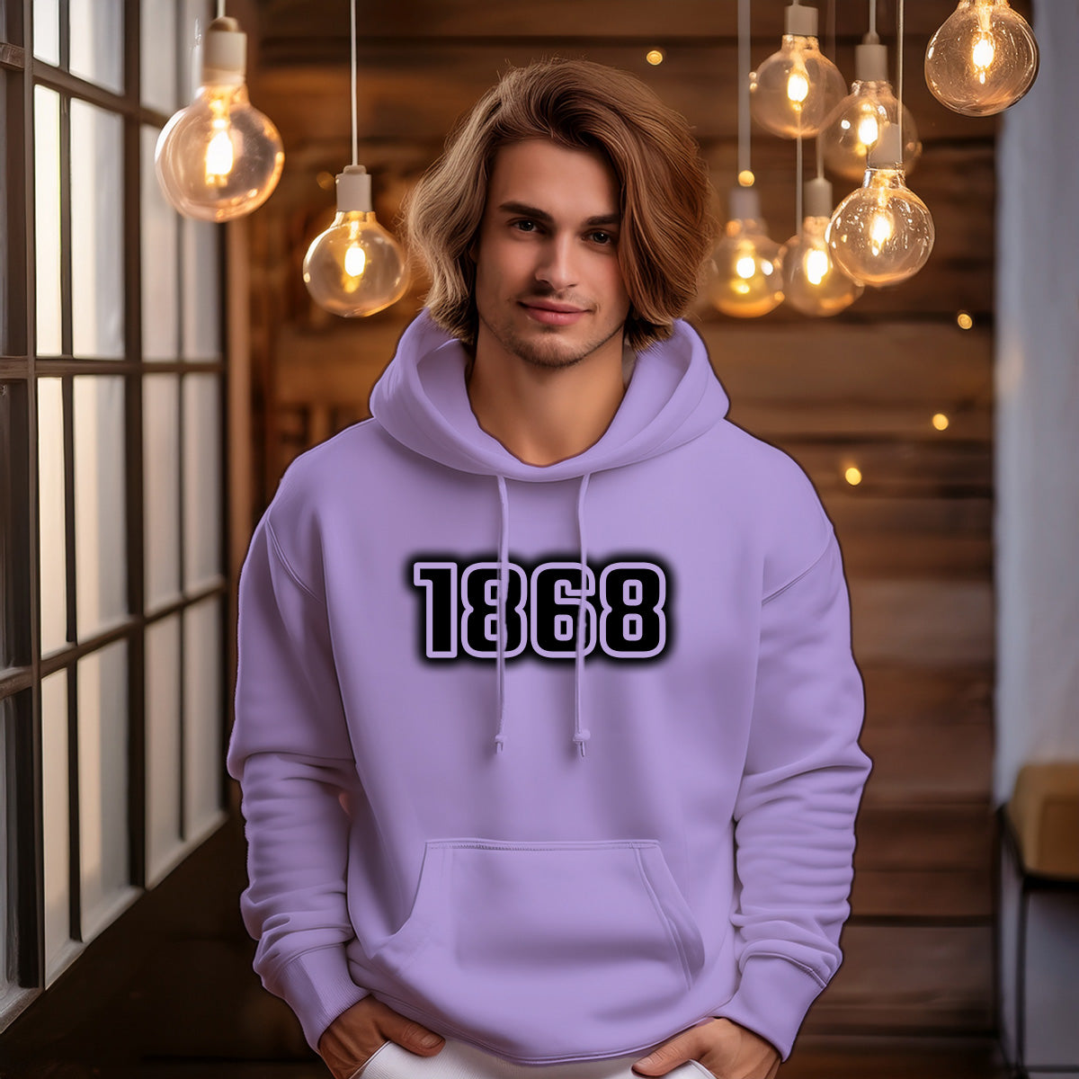 1868 Year Men Unisex Hoodie (Iris Lavender)