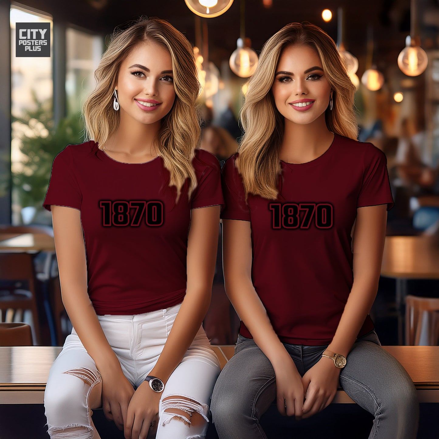 1870 Year Women T-Shirt (Maroon)