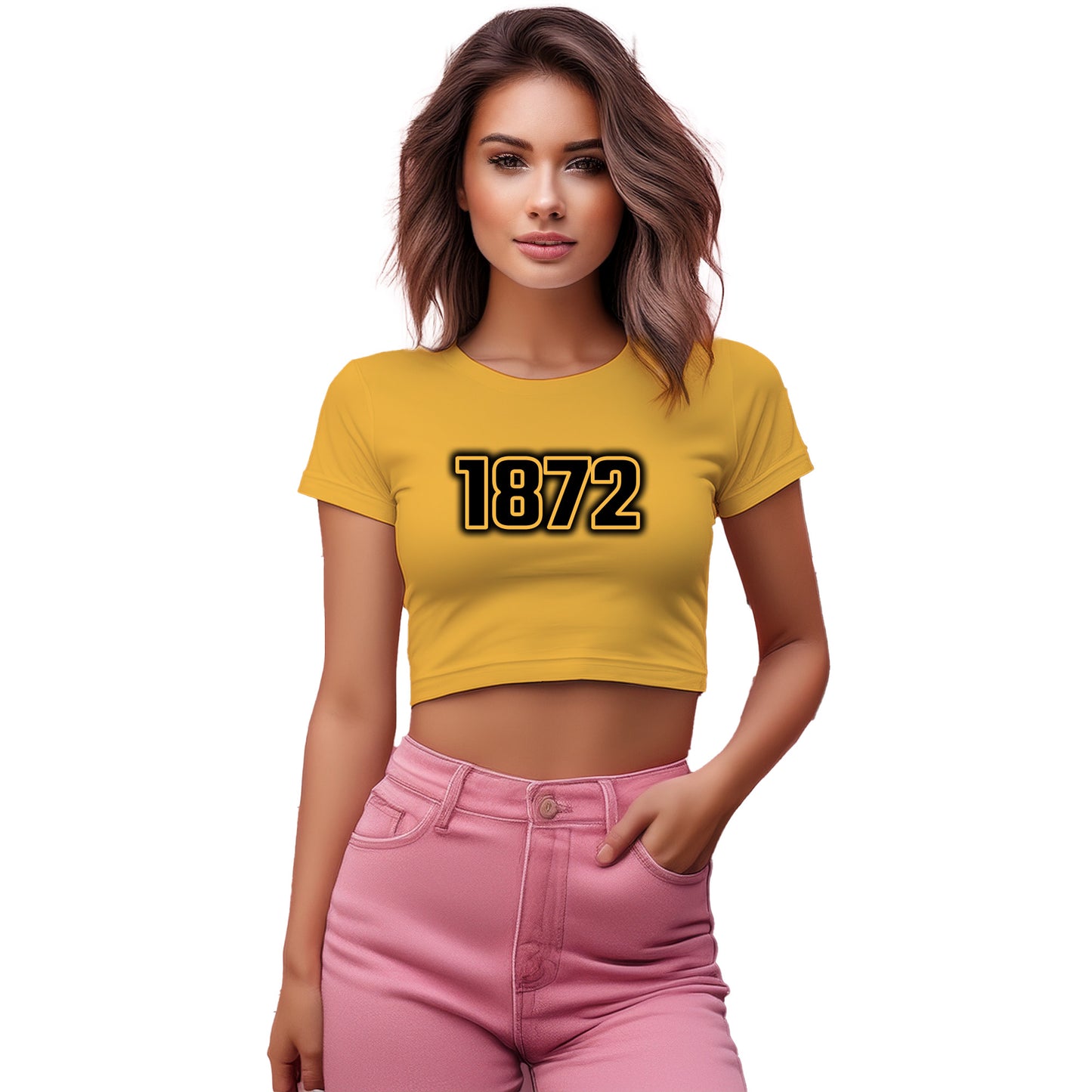 1872 Year Women Crop Top (Golden Yellow)