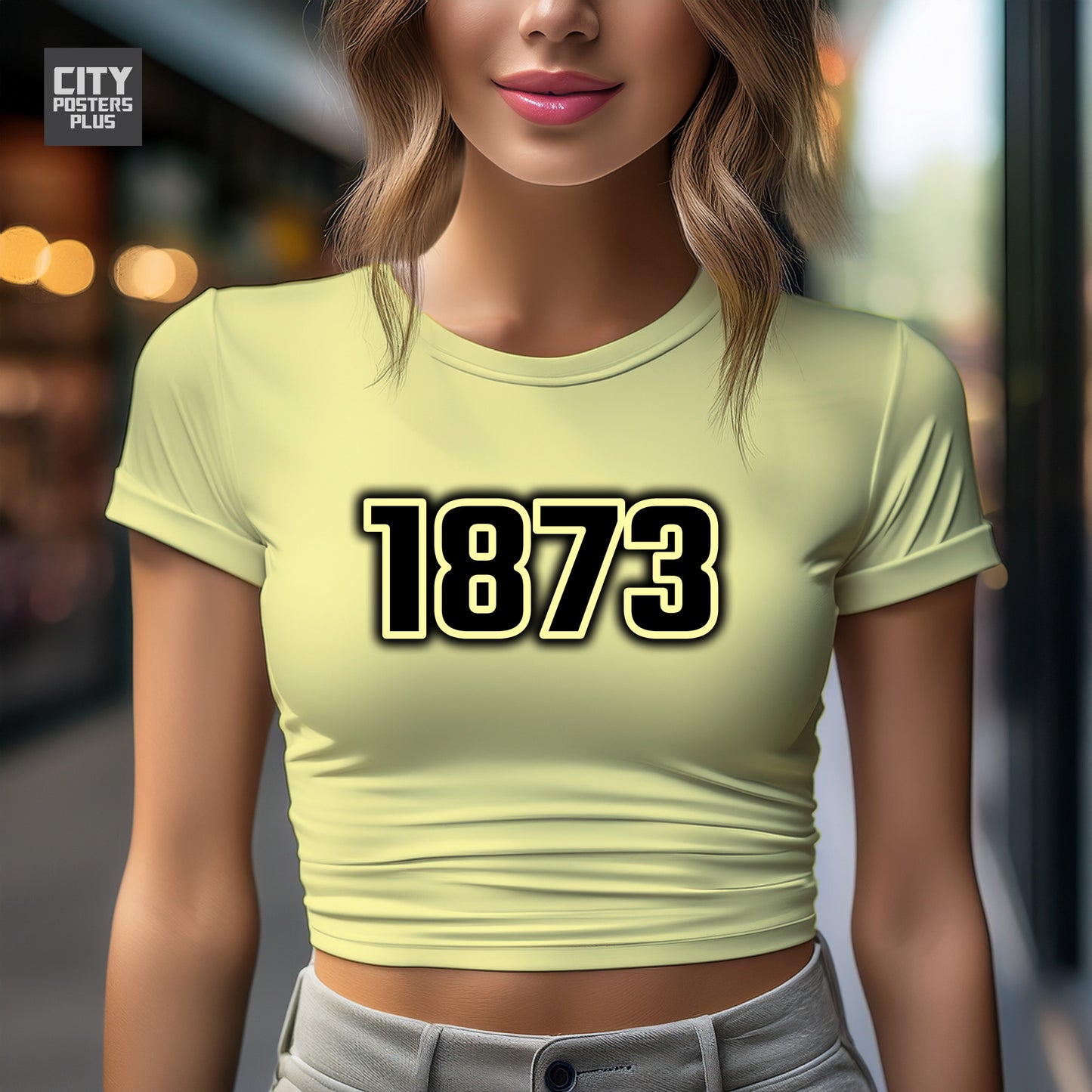 1873 Year Women Crop Top (Butter Yellow)