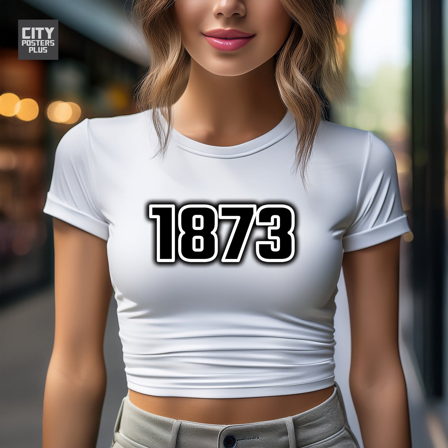 1873 Year Women Crop Top (White)