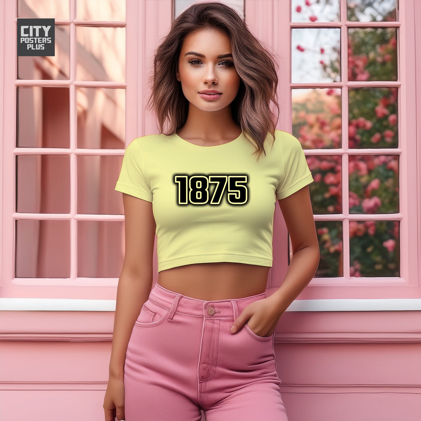 1875 Year Women Crop Top (Butter Yellow)