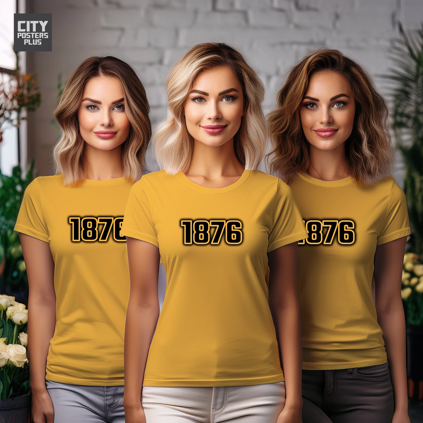 1876 Year Women T-Shirt (Golden Yellow)