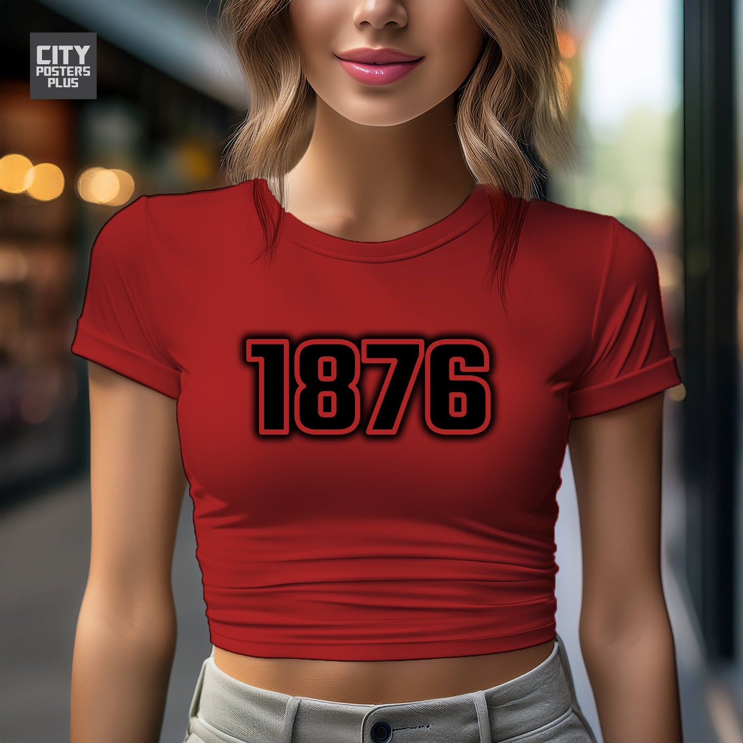 1876 Year Women Crop Top (Red)