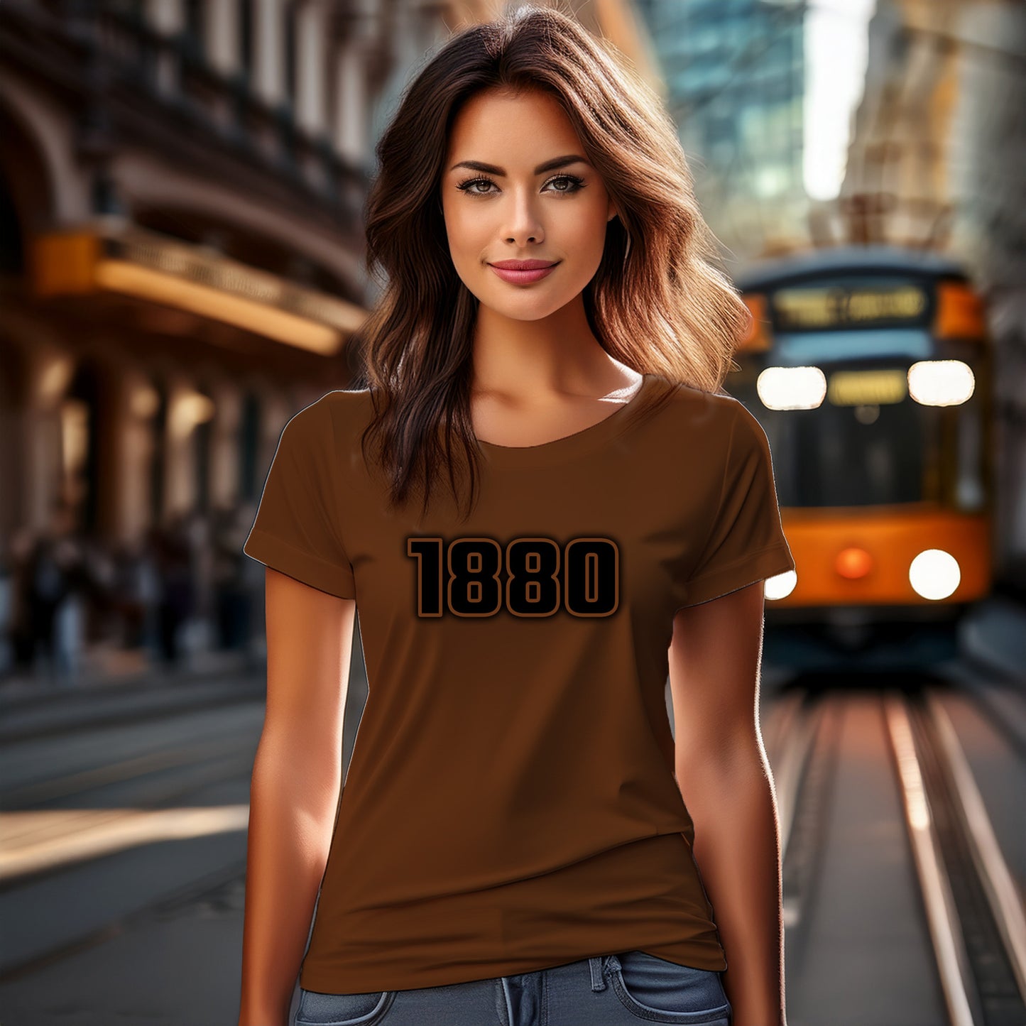 1880 Year Women T-Shirt (Brown)