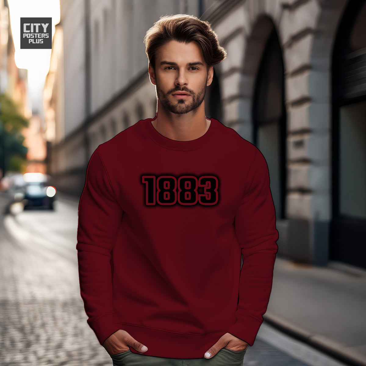 1883 Year Men Unisex Sweatshirt (Maroon)