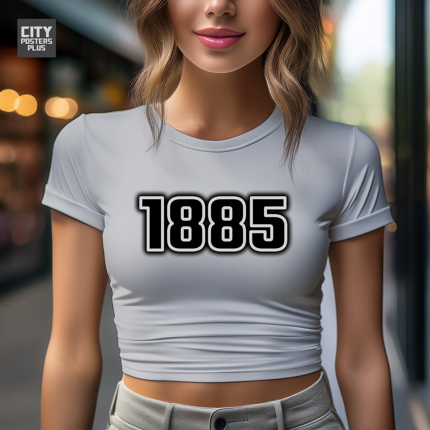 1885 Year Women Crop Top (Melange Grey)