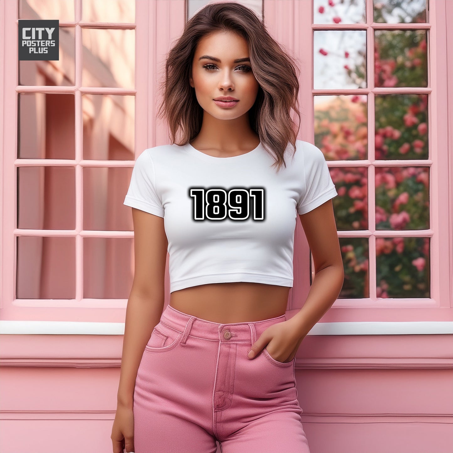 1891 Year Women Crop Top (White)