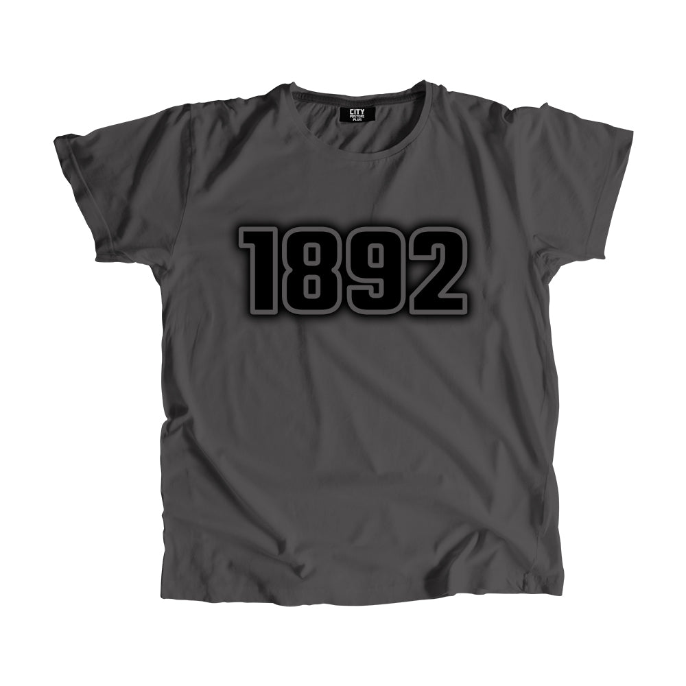 1892 Year Men Unisex T-Shirt (Charcoal Grey)