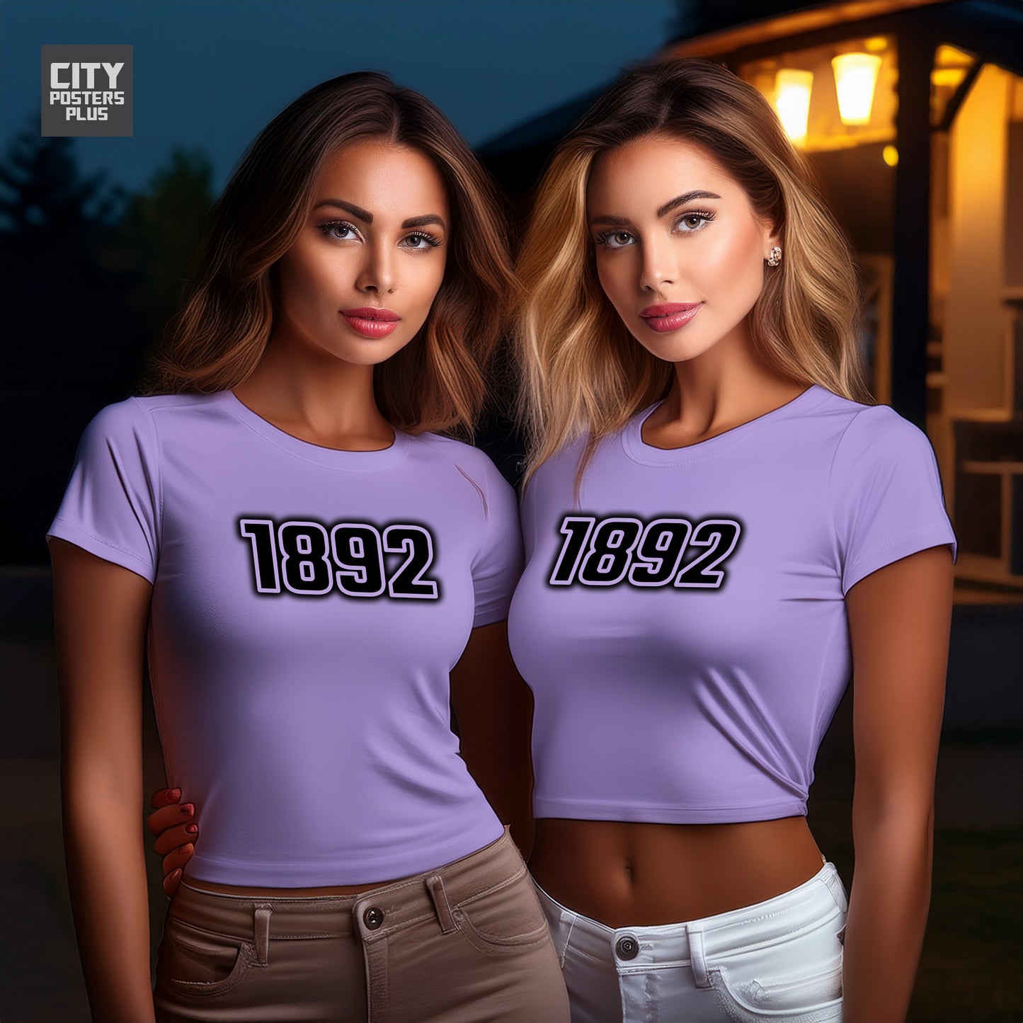 1892 Year Women Crop Top (Iris Lavender)