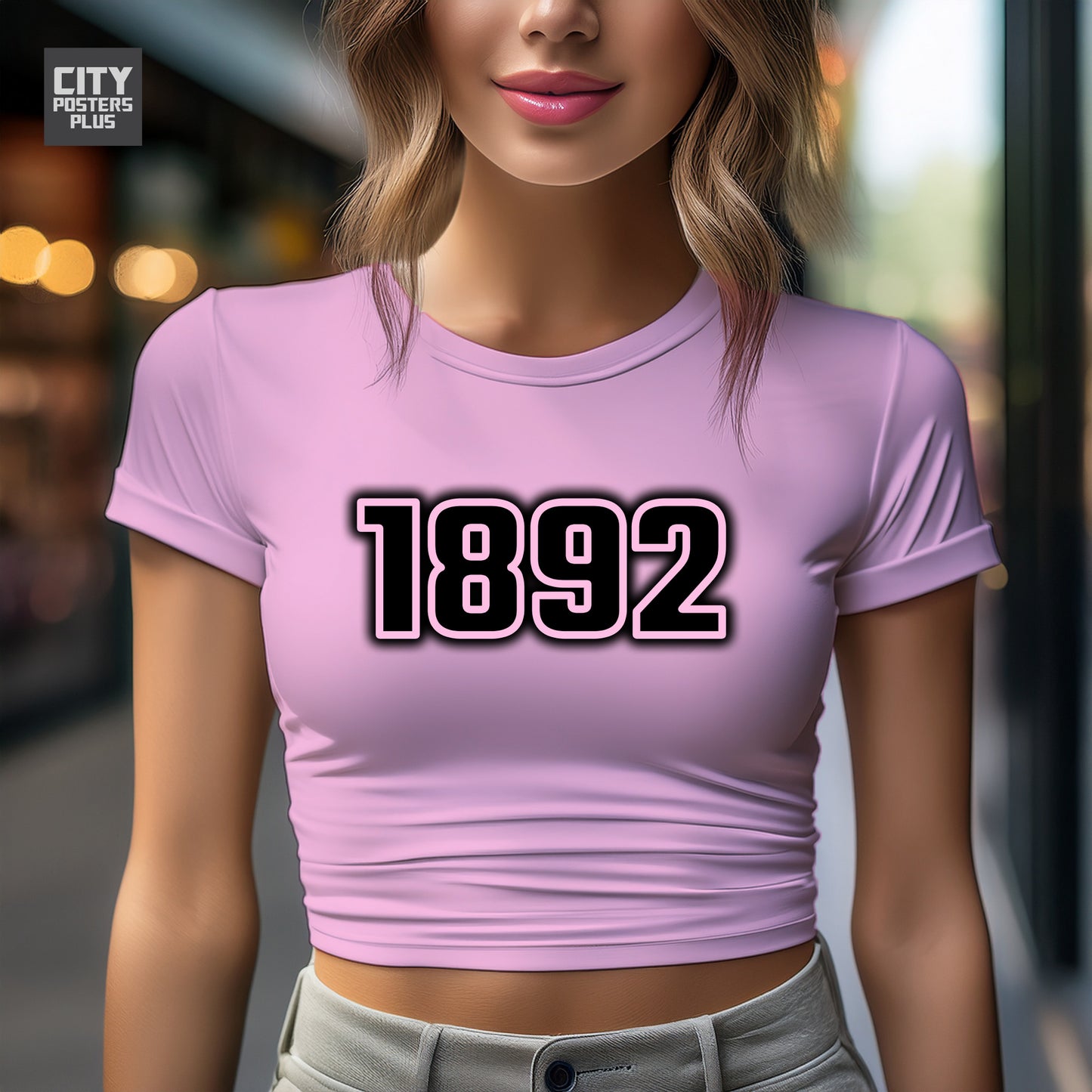 1892 Year Women Crop Top (Light Pink)