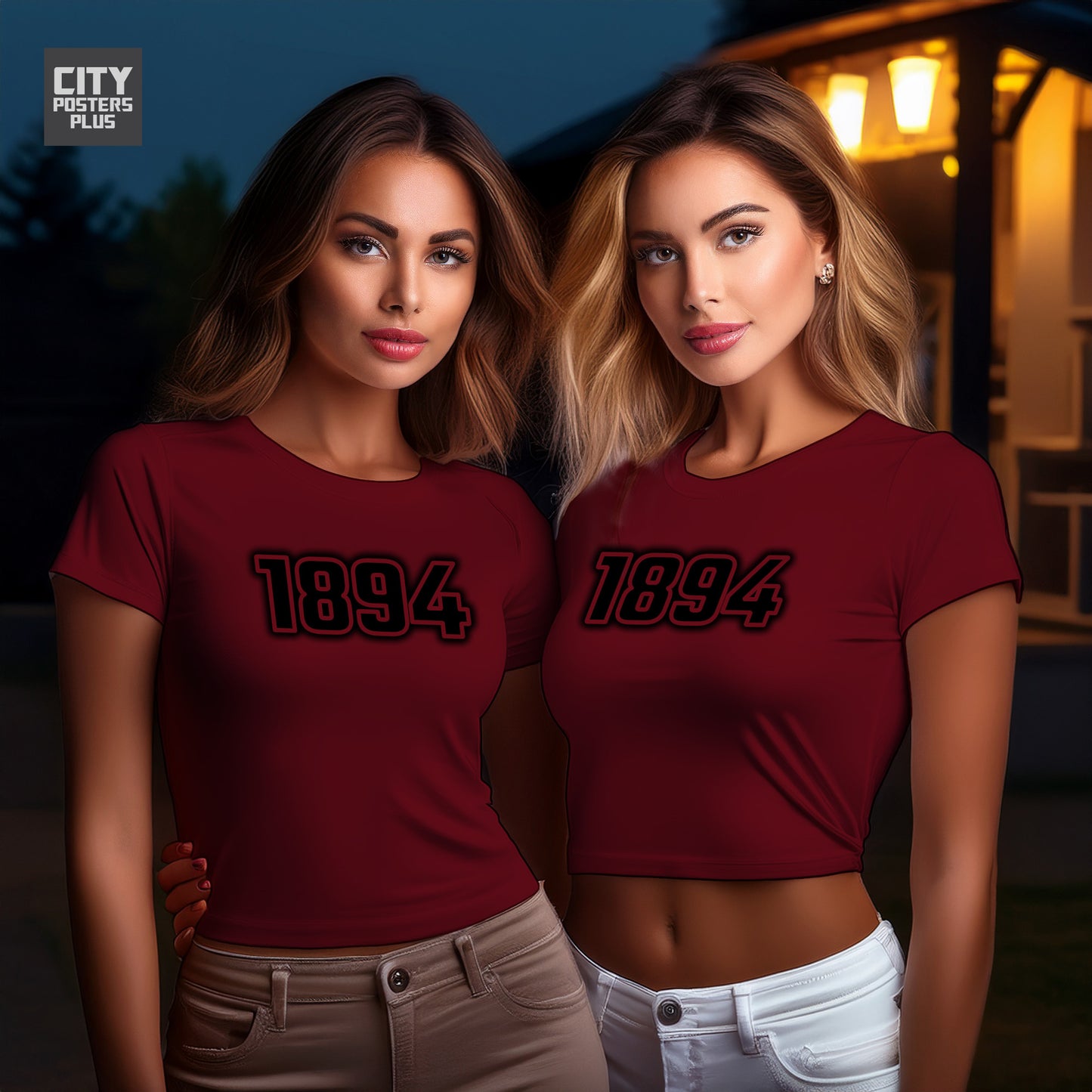 1894 Year Women Crop Top (Maroon)