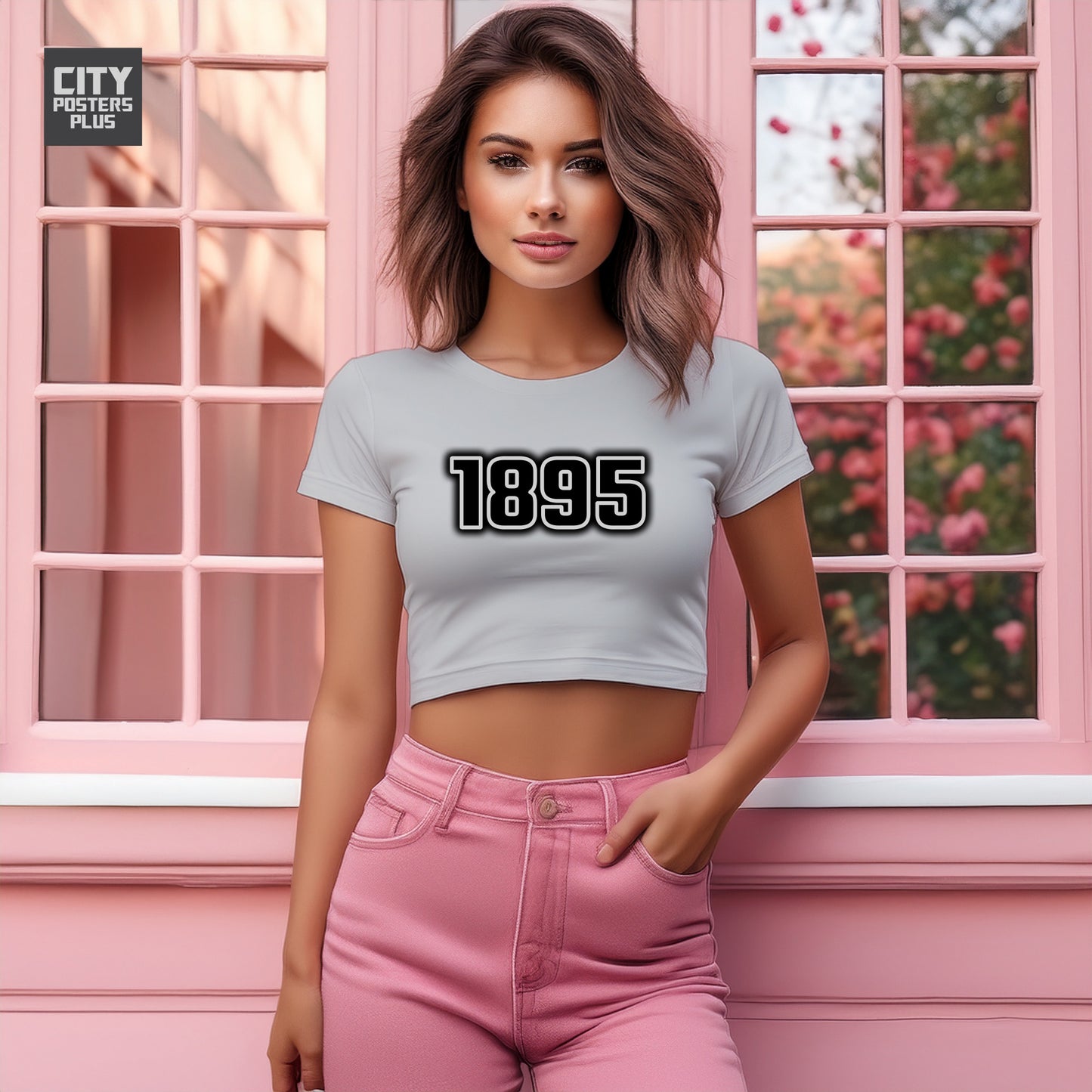 1895 Year Women Crop Top (Melange Grey)