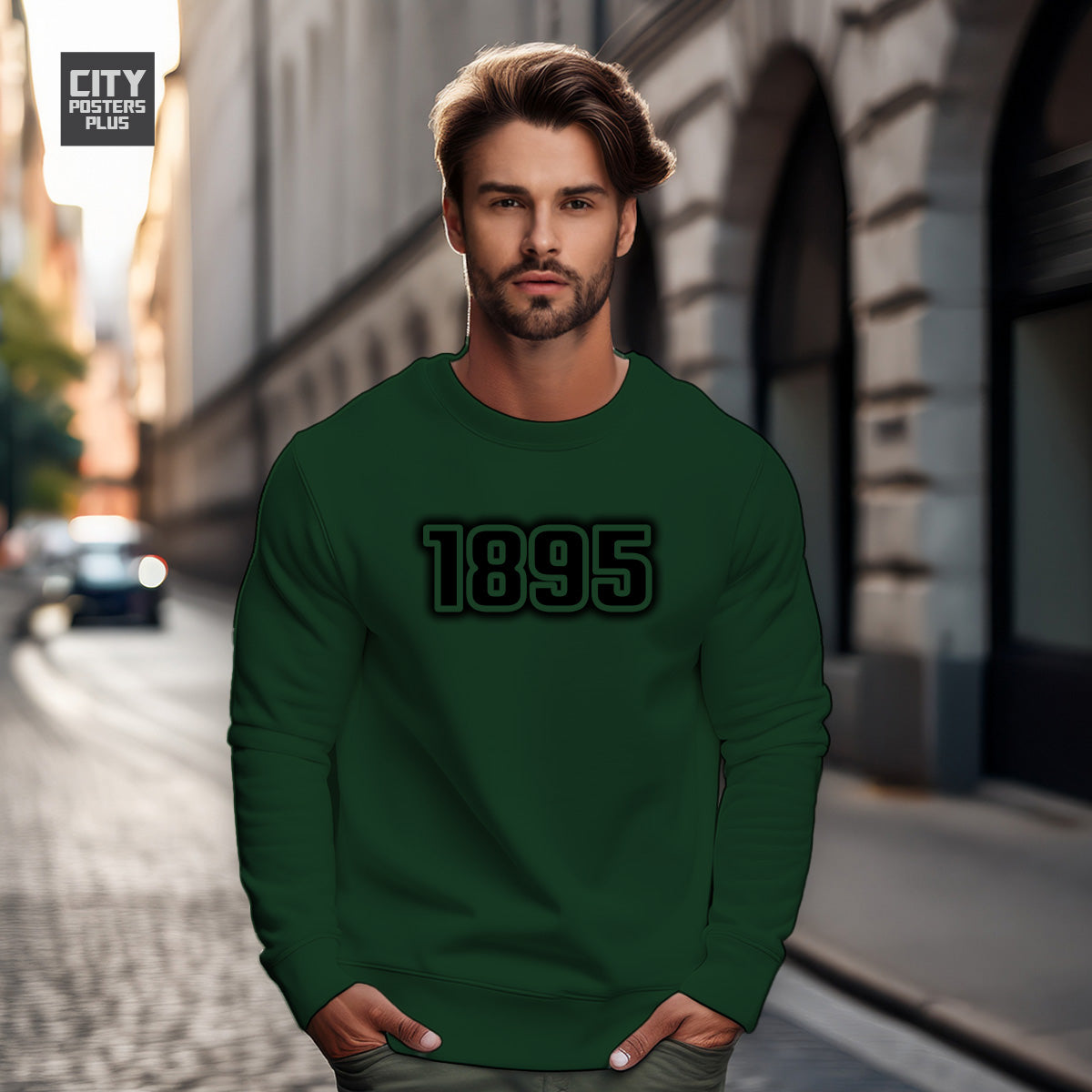 1895 Year Men Unisex Sweatshirt (Olive Green)