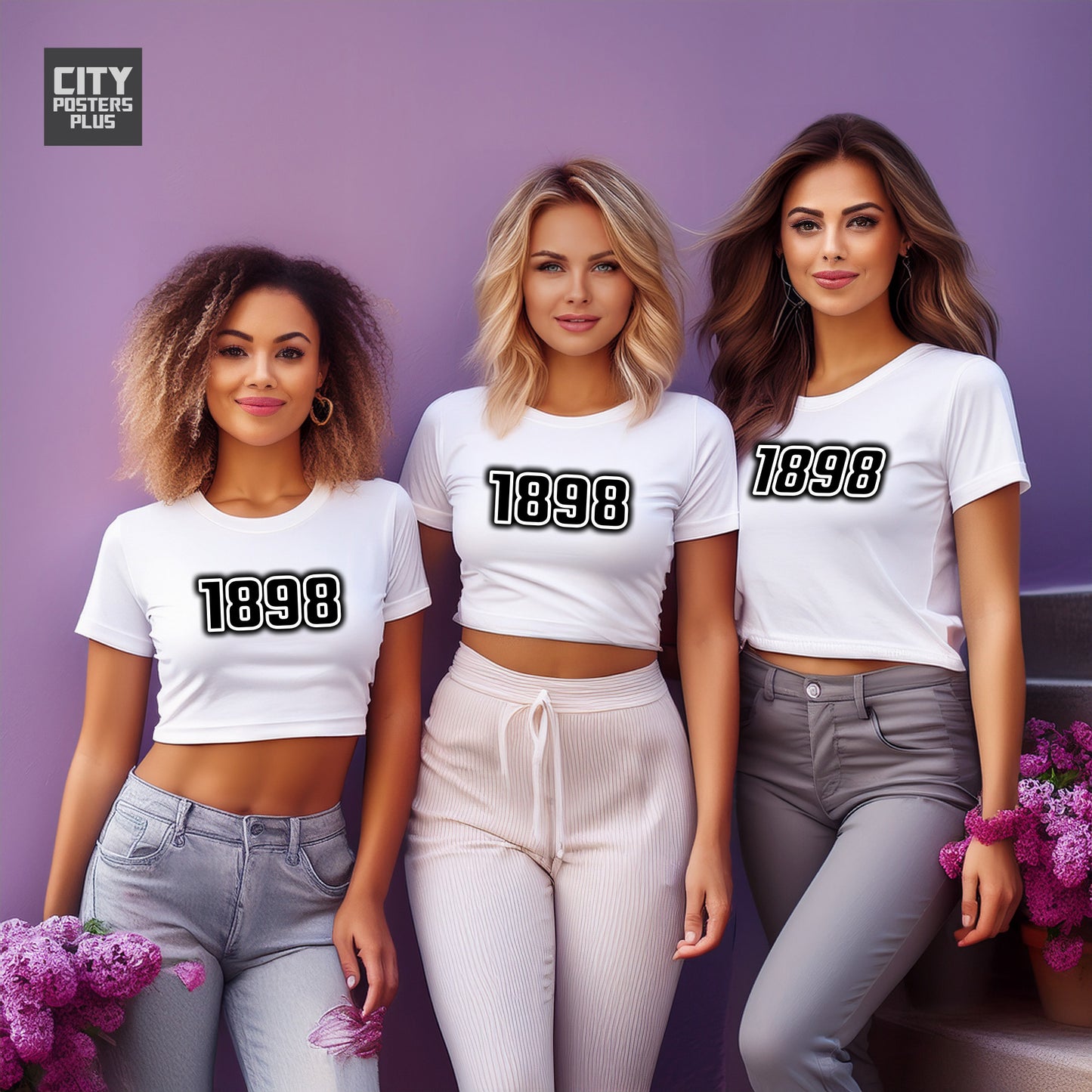 1898 Year Women Crop Top (White)