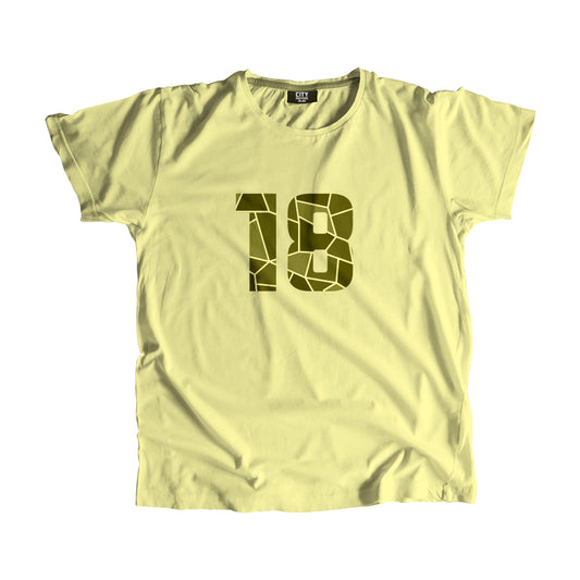 18 Number Men Unisex T-Shirt (Butter Yellow)
