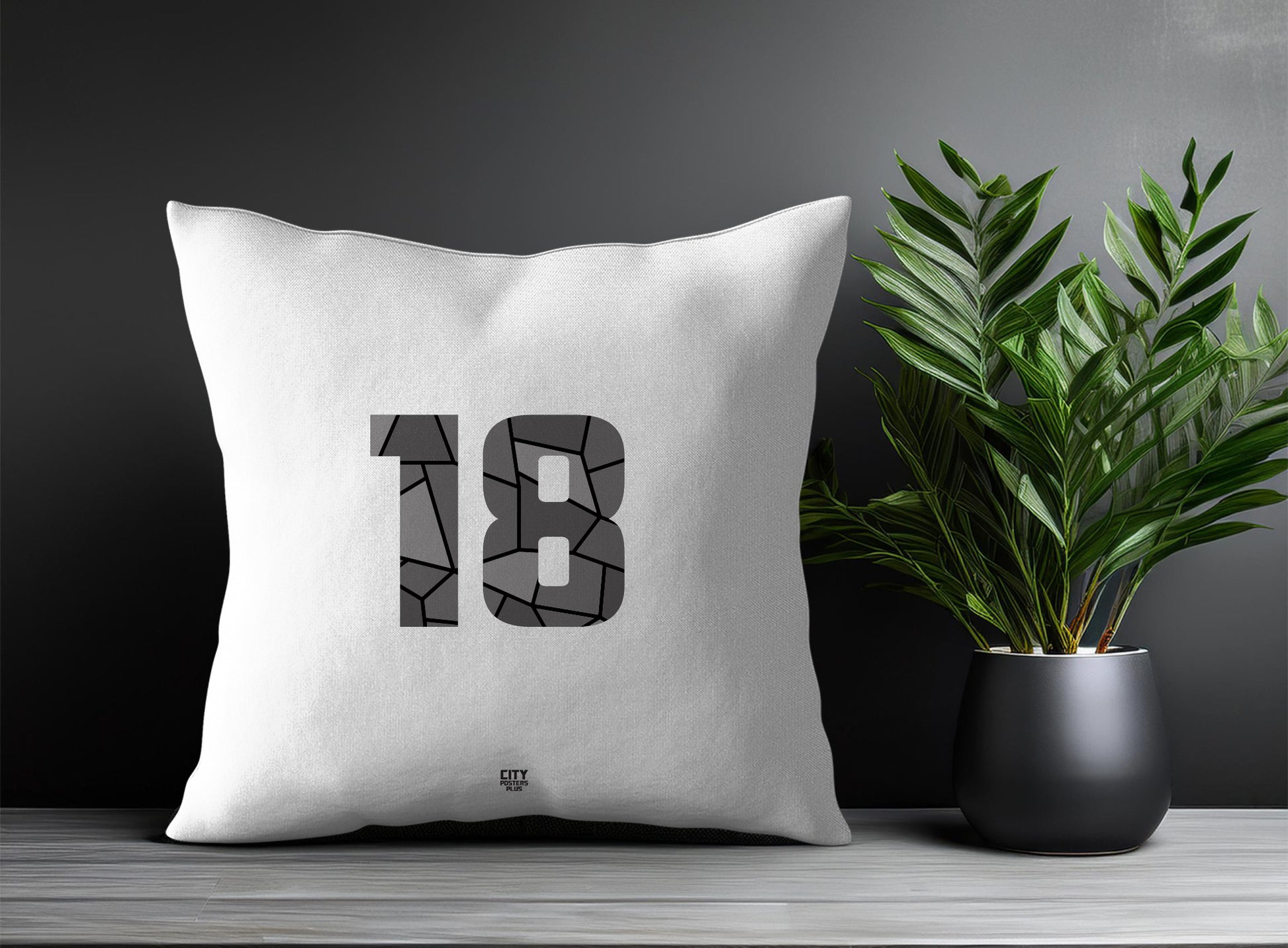 Print Deliver Plus 18 Number Square & Rectangle Pillow Cases | Modern Numeric Throw Pillow Covers 