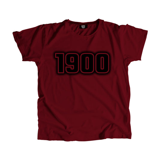 1900 Year Men Unisex T-Shirt (Maroon)