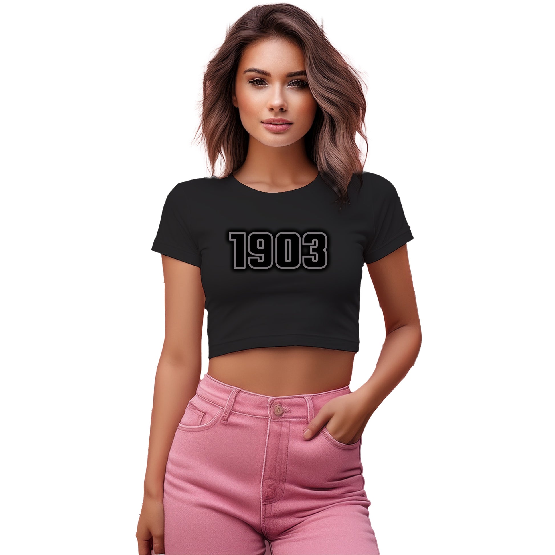 1903 Year Women Crop Top (Black)