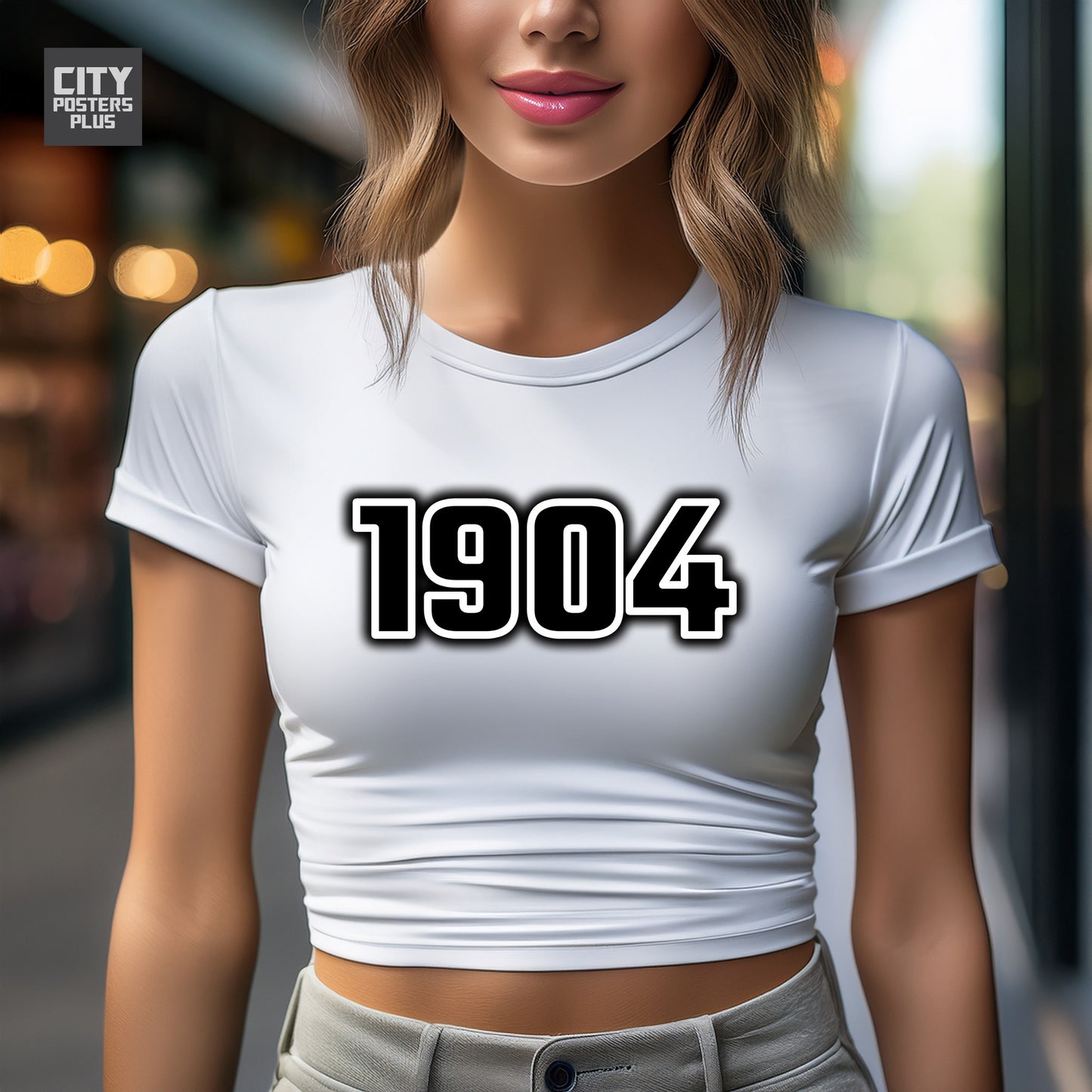 1904 Year Women Crop Top (White)