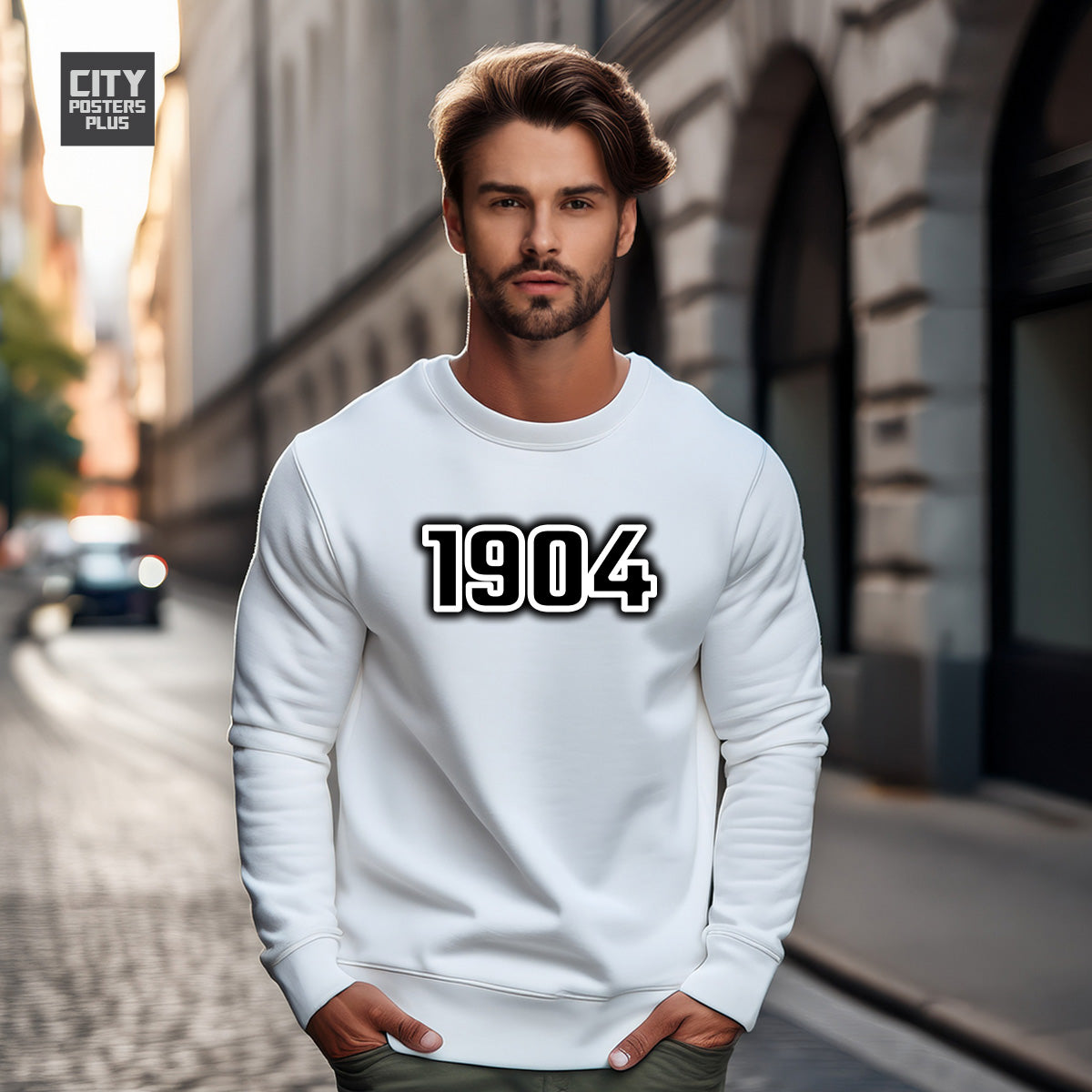 1904 Year Men Unisex Sweatshirt (White)