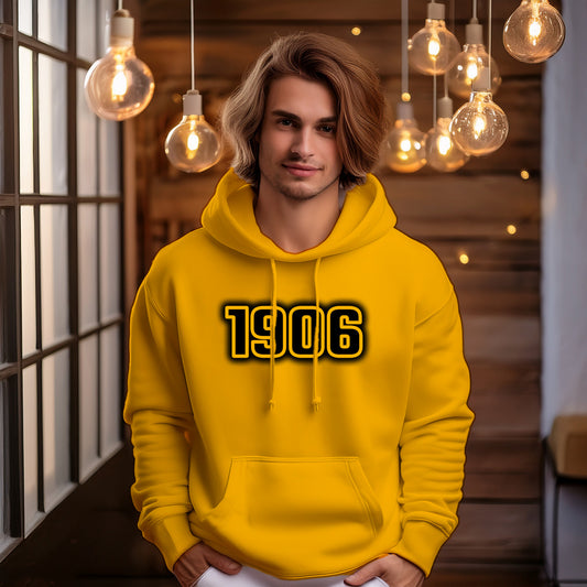 1906 Year Men Unisex Hoodie (Golden Yellow)