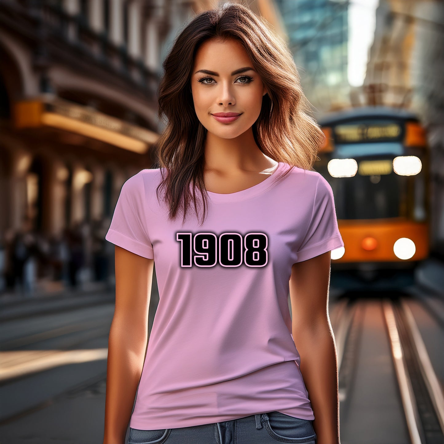1908 Year Women T-Shirt (Light Pink)