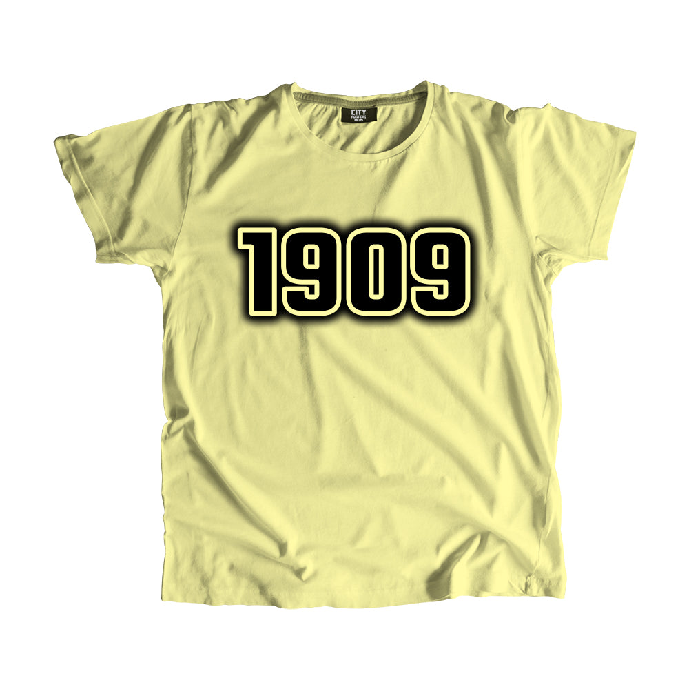 1909 Year Men Unisex T-Shirt (Butter Yellow)