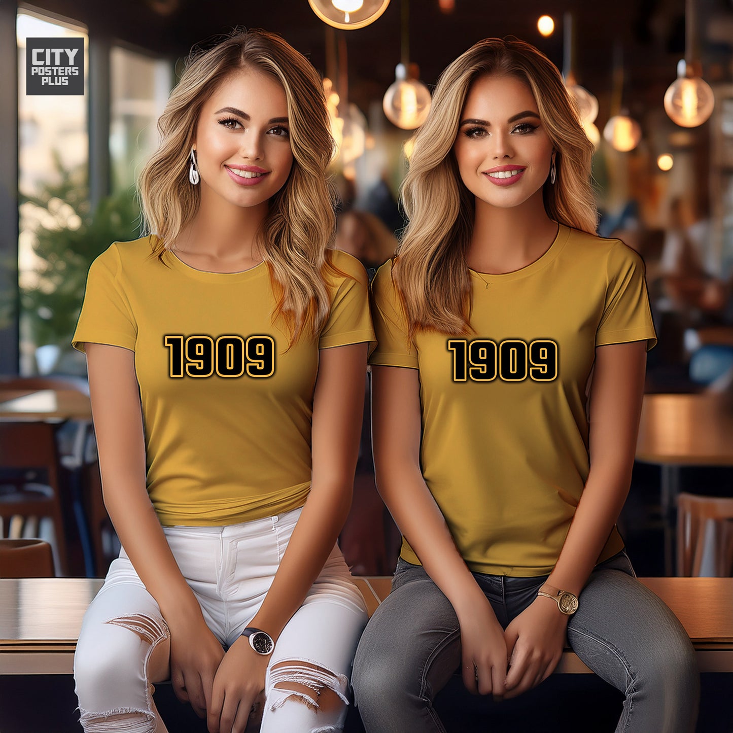 1909 Year Women T-Shirt (Golden Yellow)