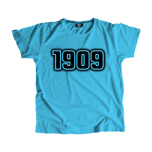1909 Year Men Unisex T-Shirt (Sky Blue)