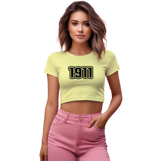 1911 Year Women Crop Top (Butter Yellow)