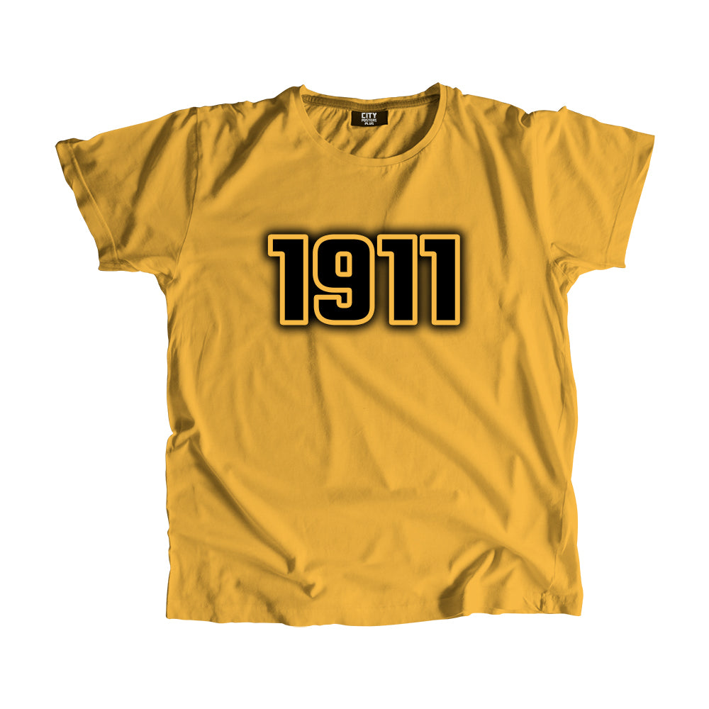 1911 Year Men Unisex T-Shirt (Golden Yellow)