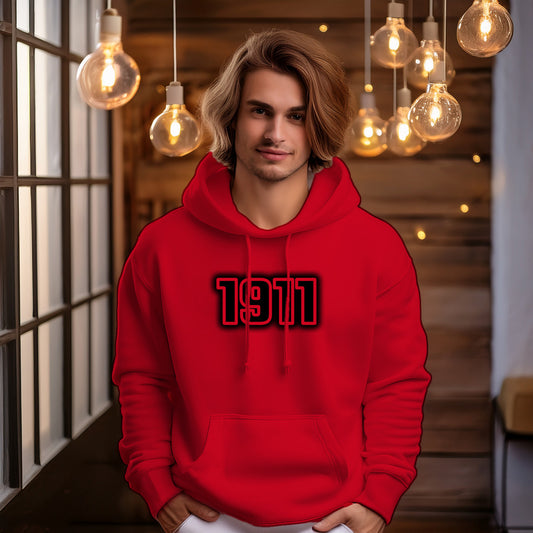 1911 Year Men Unisex Hoodie (Red)