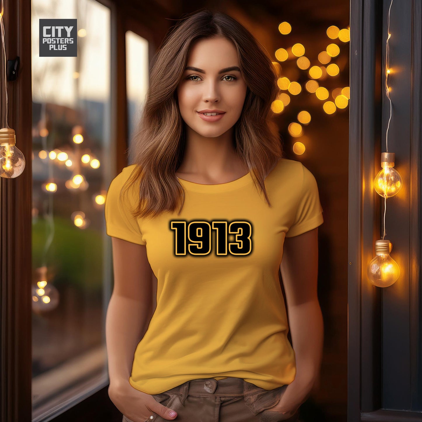 1913 Year Women T-Shirt (Golden Yellow)