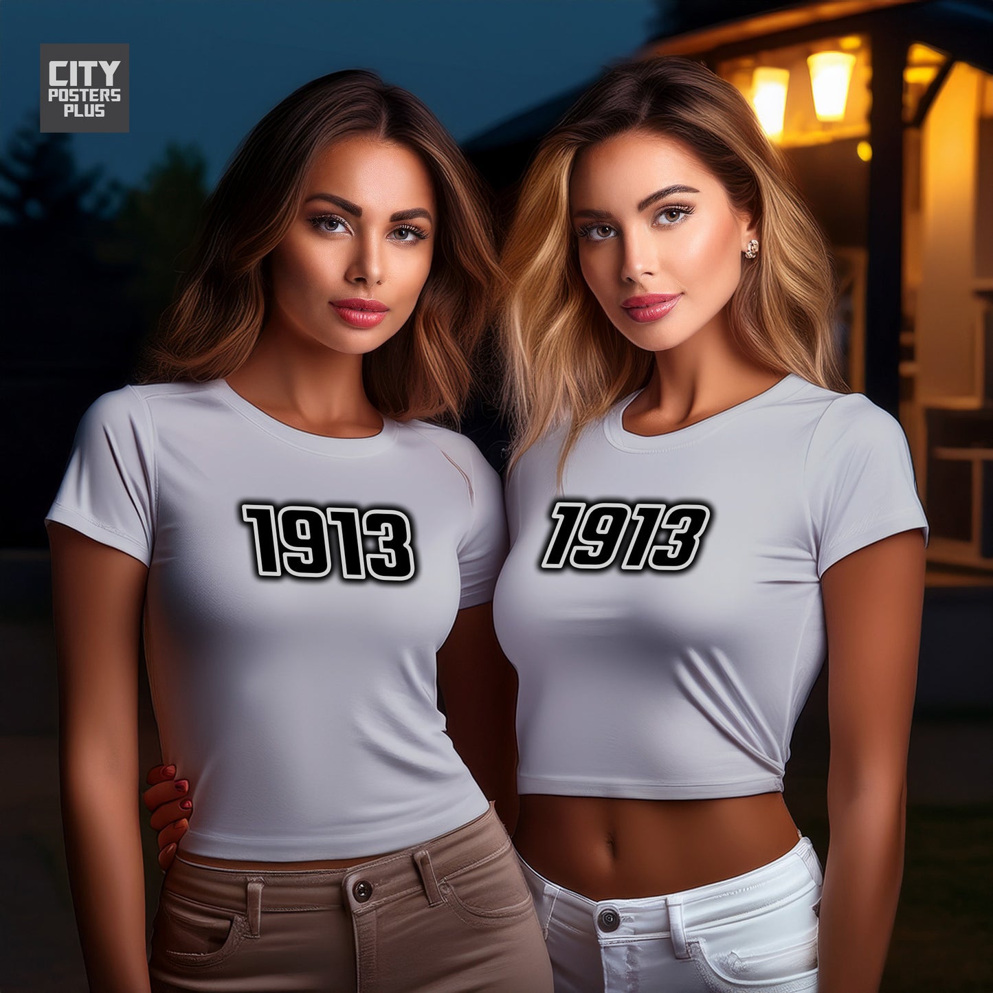 1913 Year Women Crop Top (Melange Grey)