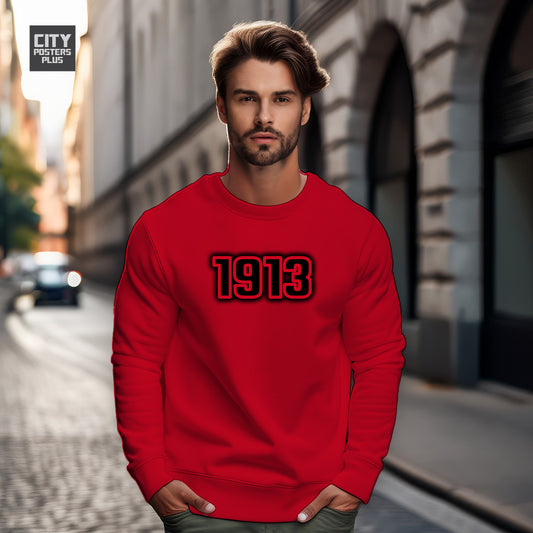 1913 Year Men Unisex Sweatshirt (Red)