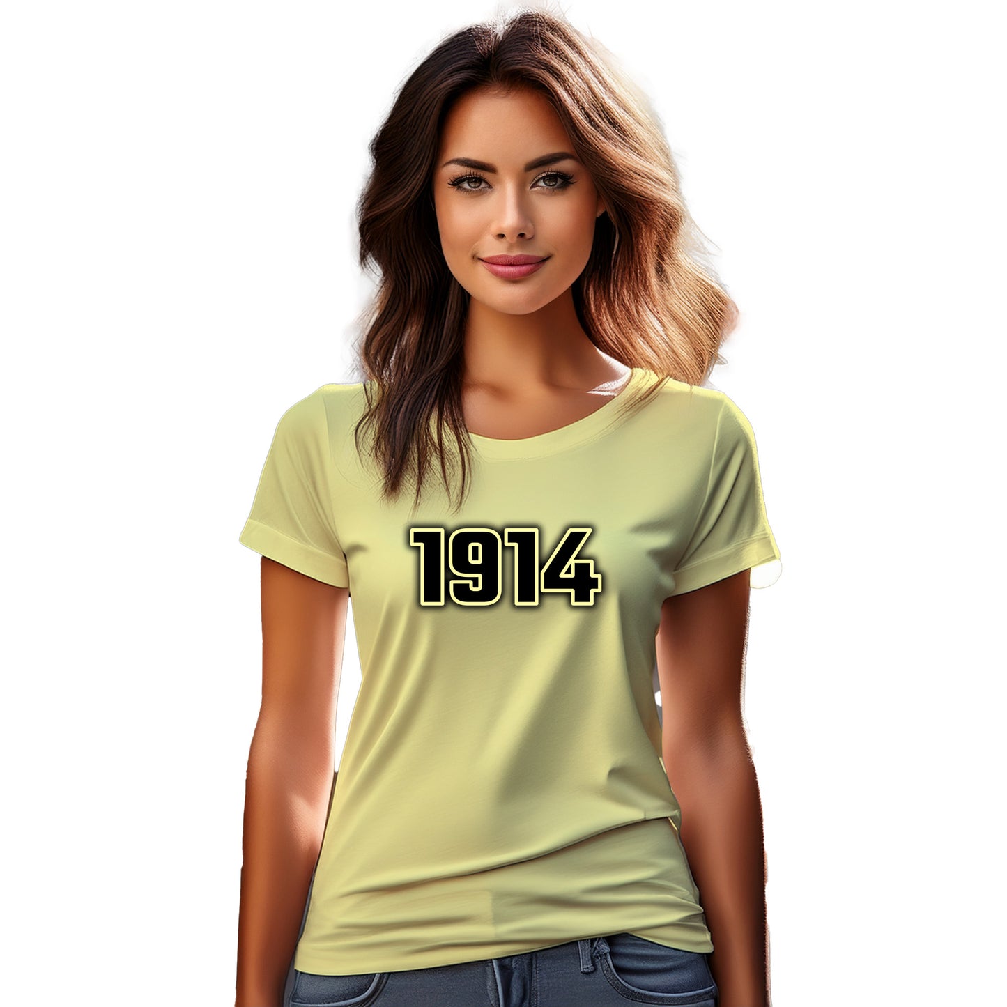 1914 Year Women T-Shirt (Butter Yellow)